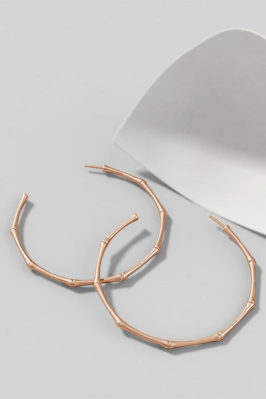 Natori Buy Indochine 14k Large 2.75 Inch Bamboo Hoops in 14K Rose Gold Online