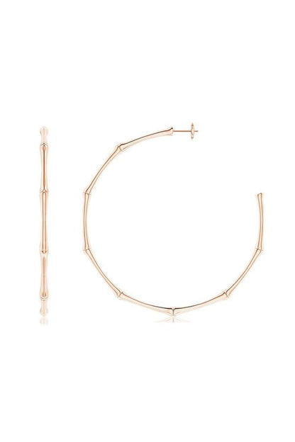 Natori Buy Indochine 14k Large 2.75 Inch Bamboo Hoops in 14K Rose Gold Online