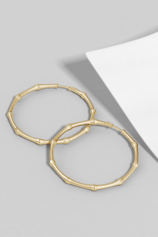 Natori Buy Indochine 14k Medium Bamboo Full Circle Hoop Earrings in 14K Yellow Gold Online