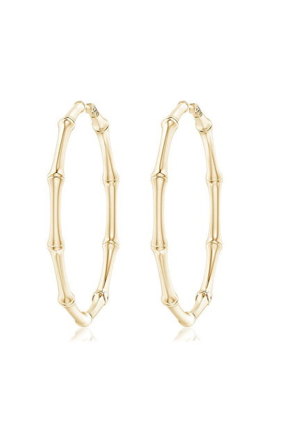 Natori Buy Indochine 14k Medium Bamboo Full Circle Hoop Earrings in 14K Yellow Gold Online