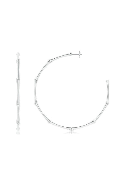 Natori Buy Indochine 14k Large 2.75 Inch Bamboo Hoops in 14K White Gold Online