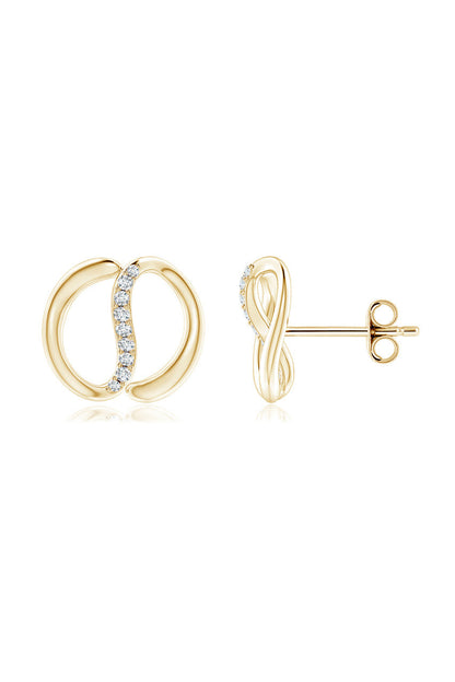 Natori Buy Shangri-La Yin-Yang 14K Gold Diamond Stud Earrings in 14K Yellow Gold Online