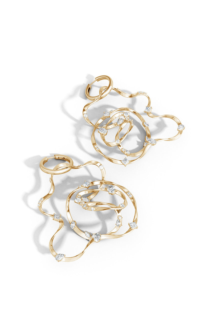 Natori Buy Runway Collection Sakura White Topaz Giant Gold Hoop Earrings in 14K Yellow Gold Online
