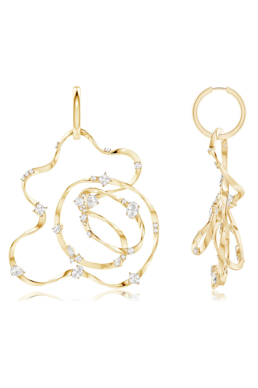 Natori Buy Runway Collection Sakura White Topaz Giant Gold Hoop Earrings in 14K Yellow Gold Online