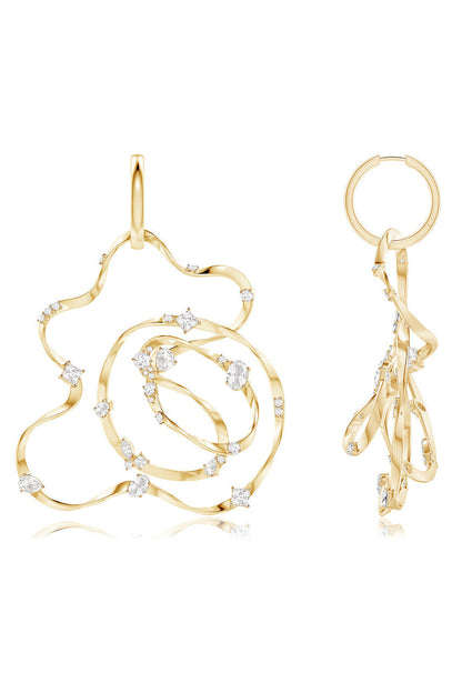 Natori Buy Runway Collection Sakura White Topaz Giant Gold Hoop Earrings in 14K Yellow Gold Online