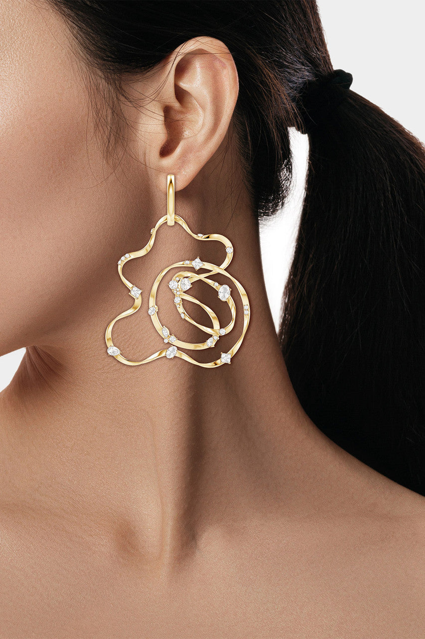 Natori Buy Runway Collection Sakura White Topaz Giant Gold Hoop Earrings in 14K Yellow Gold Online