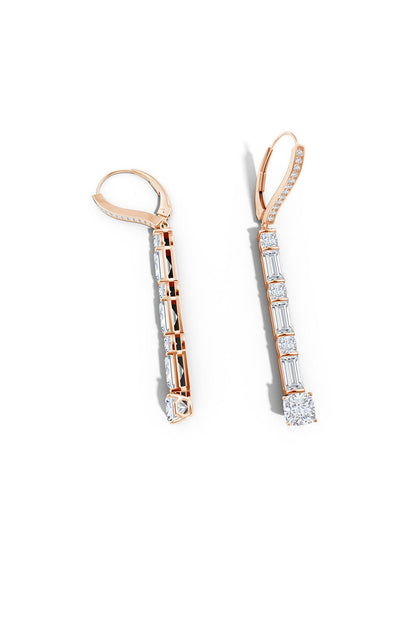 Natori Buy Orient Express Lab-Grown 14K Gold Baguette & Cushion Diamond Long Drop Earrings in 14K Rose Gold Online