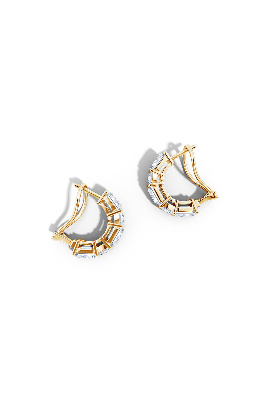 Natori Buy Orient Express Lab-Grown 14K Gold Emerald Cut & Cushion Diamond Half Hoop Earrings in 14K Yellow Gold Online