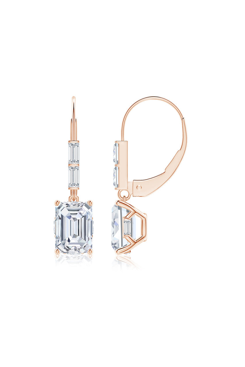 Natori Buy Orient Express Lab-Grown 14K Gold & Emerald Cut Diamond Earrings in 14K Rose Gold Online