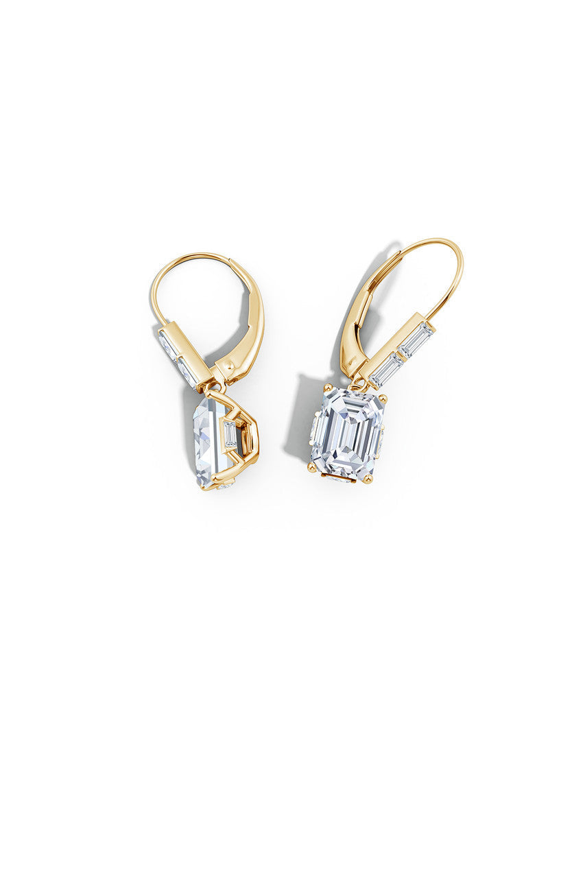 Natori Buy Orient Express Lab-Grown 14K Gold & Emerald Cut Diamond Earrings in 14K Yellow Gold Online