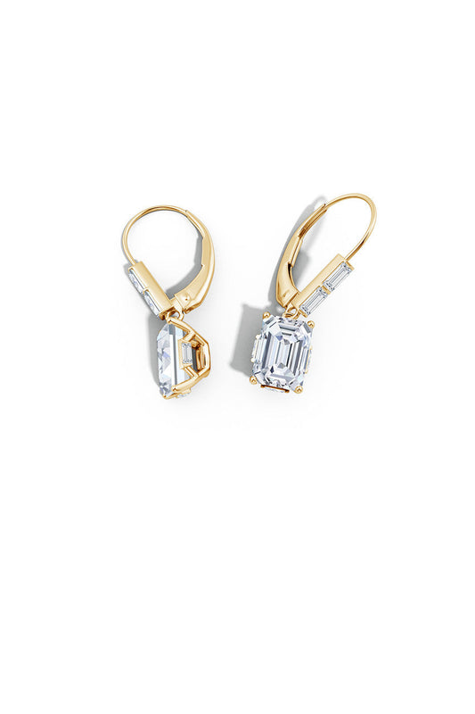 Natori Buy Orient Express Lab-Grown 14K Gold & Emerald Cut Diamond Earrings in 14K Yellow Gold Online