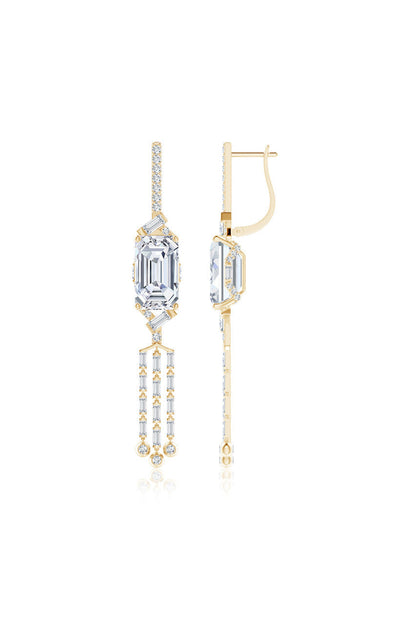 Natori Buy Orient Express Lab-Grown 14K Gold Emerald Cut & Baguette Diamond Tassel Drop Earrings in 14K Yellow Gold Online