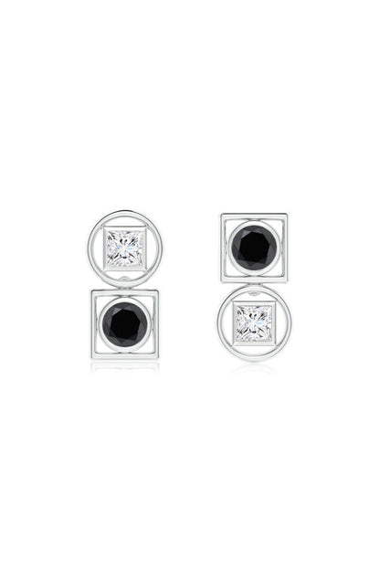 Natori Buy Infinity 14K Gold with Black & White Diamond Two Stone Studs in 14K White Gold Online