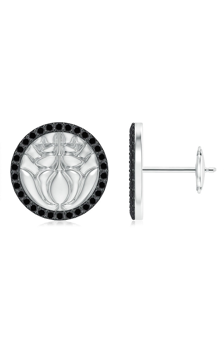 Natori Buy Kamon 14k Diamond Stud Earrings in 14K White Gold/Black Diamonds Online