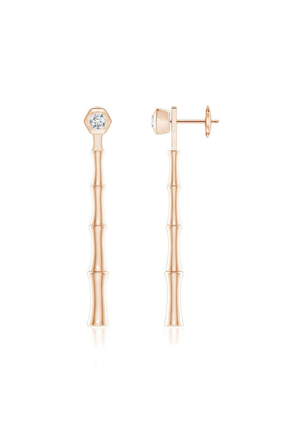 Natori Buy Indochine Bamboo 14k Diamond Multi-Wear Linear Earrings in 14K Rose Gold Online
