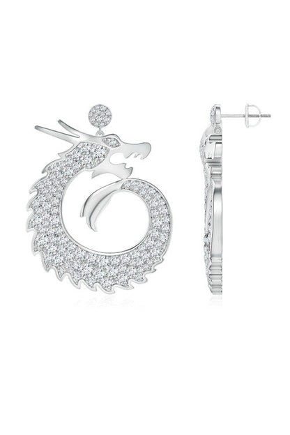 Natori Buy Dragon Lab-Grown Diamond Silver Drop Earrings in 925 Silver Online