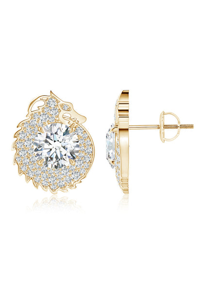 Natori Buy Dragon Lab-Grown 14K Gold Round Diamond Earrings in 14K Yellow Gold Online