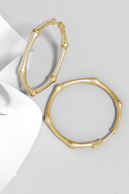Natori Buy Indochine 14k Small Pave Diamond Full Circle Hoops in 14K Yellow Gold Online