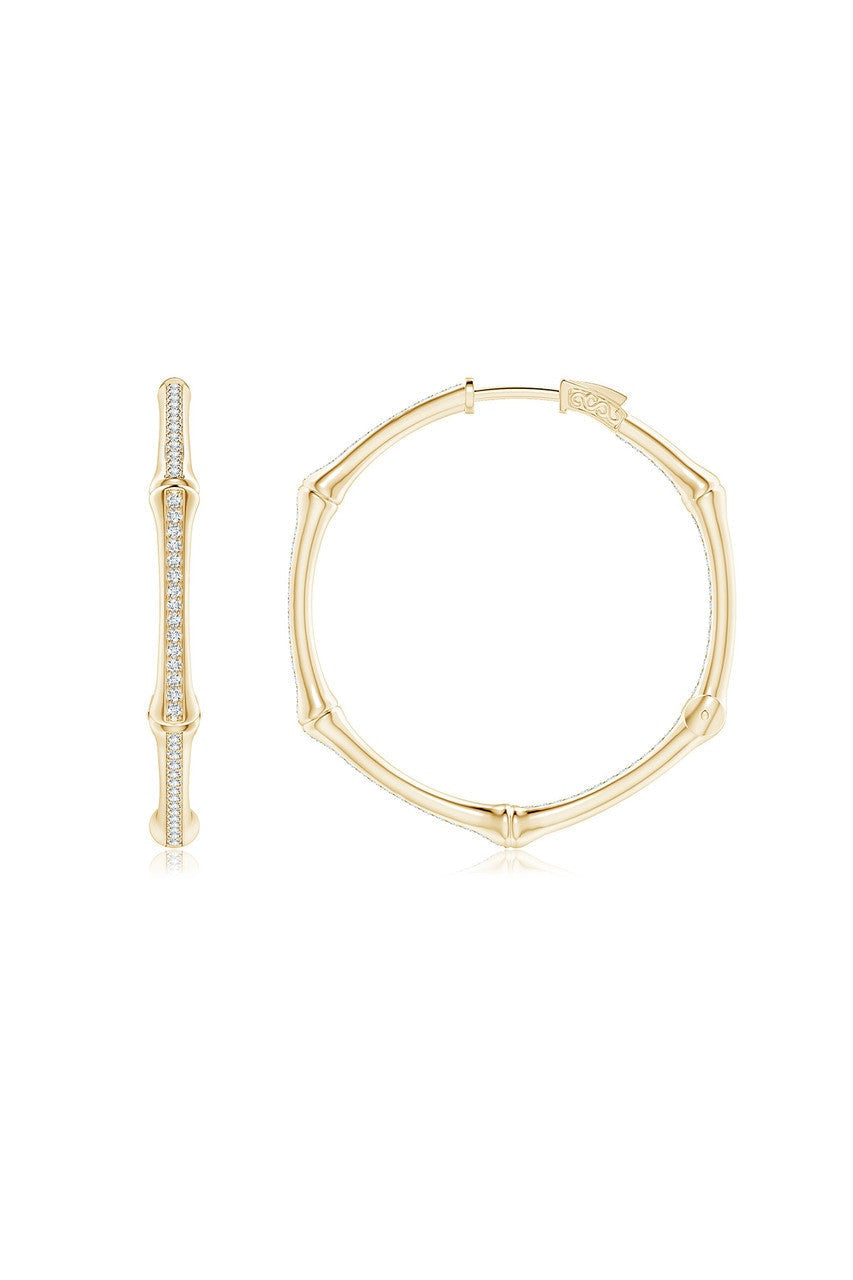 Natori Buy Indochine 14k Small Pave Diamond Full Circle Hoops in 14K Yellow Gold Online