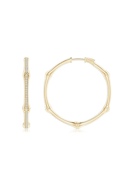 Natori Buy Indochine 14k Small Pave Diamond Full Circle Hoops in 14K Yellow Gold Online