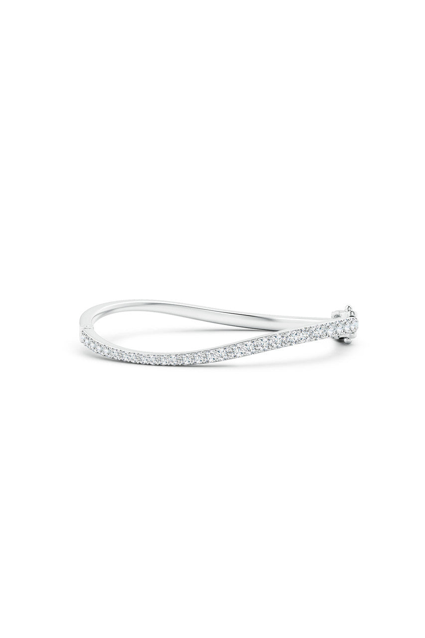 Natori Buy Shangri-La Brushstroke 14K Gold and Diamond Full Bracelet in 14K White Gold Online