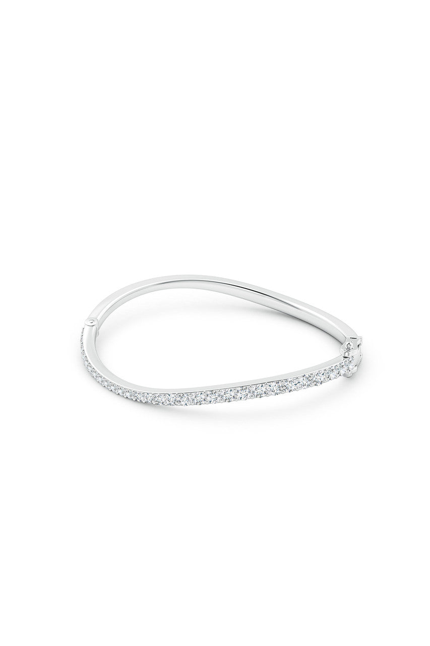Natori Buy Shangri-La Brushstroke 14K Gold and Diamond Full Bracelet in 14K White Gold Online