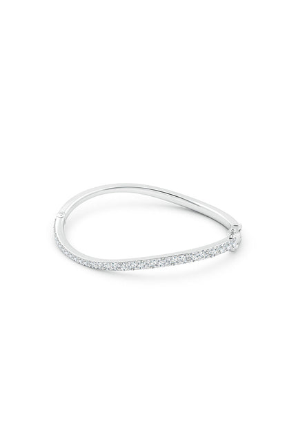 Natori Buy Shangri-La Brushstroke 14K Gold and Diamond Full Bracelet in 14K White Gold Online