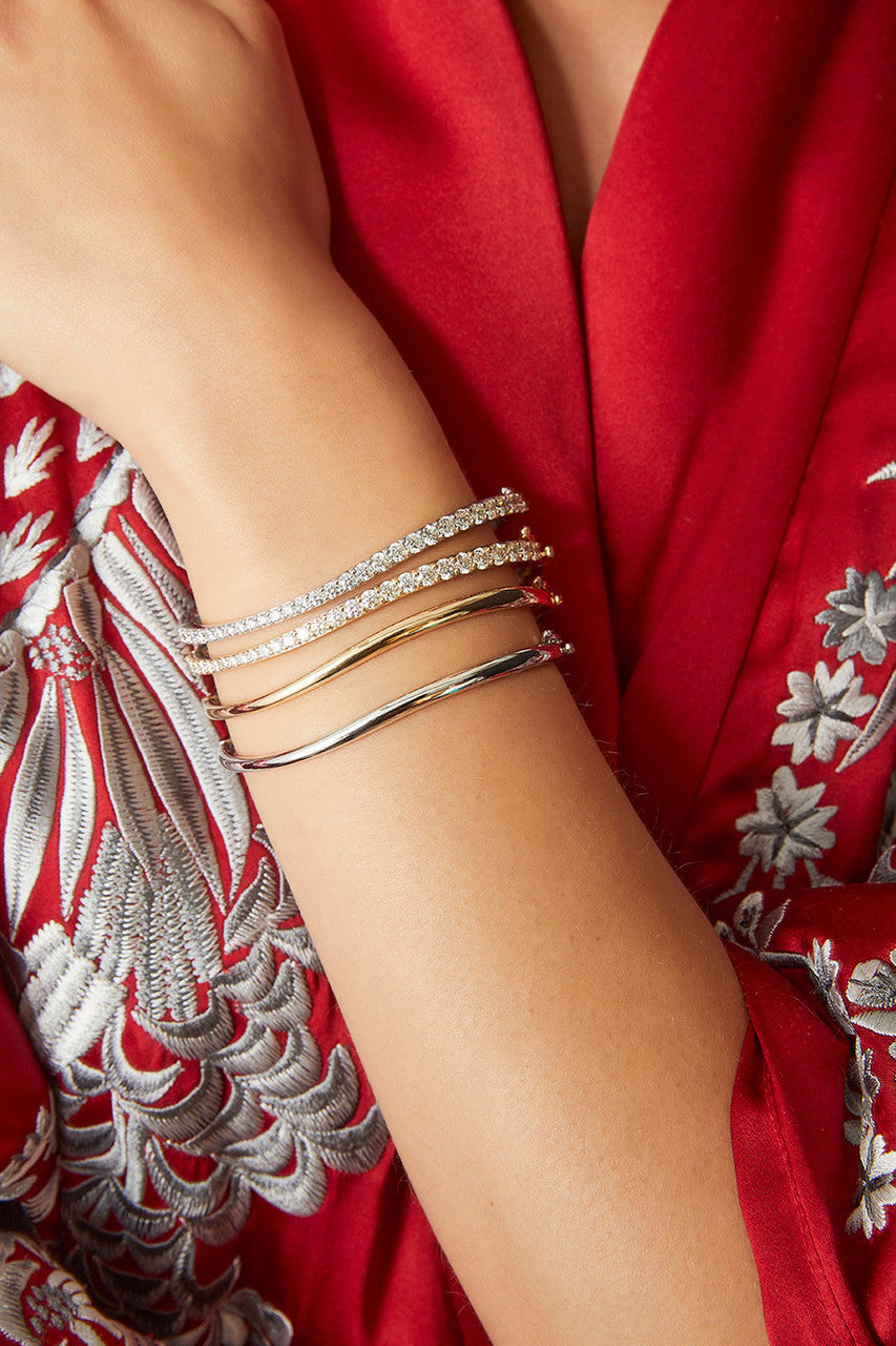 Natori Buy Shangri-La Brushstroke 14K Gold and Diamond Full Bracelet in 14K Rose Gold Online