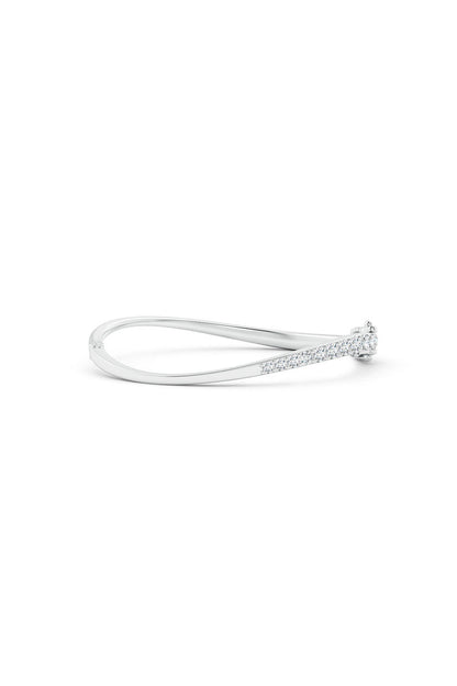 Natori Buy Shangri-La Brushstroke 14K Gold and Diamond Half Bracelet in 14K White Gold Online