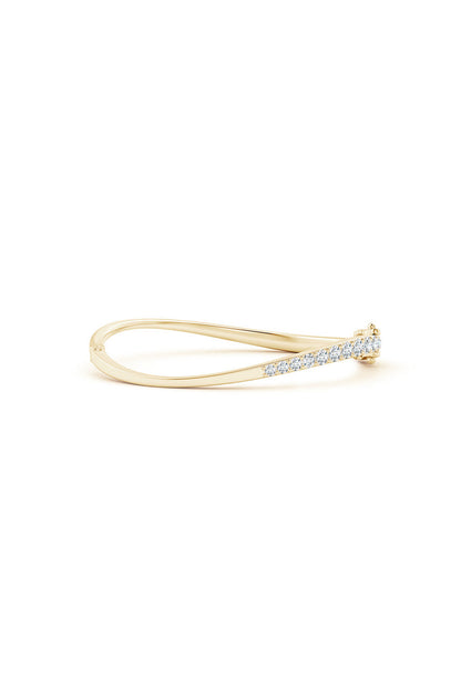 Natori Buy Shangri-La Brushstroke 14K Gold and Diamond Half Bracelet in 14K Yellow Gold Online