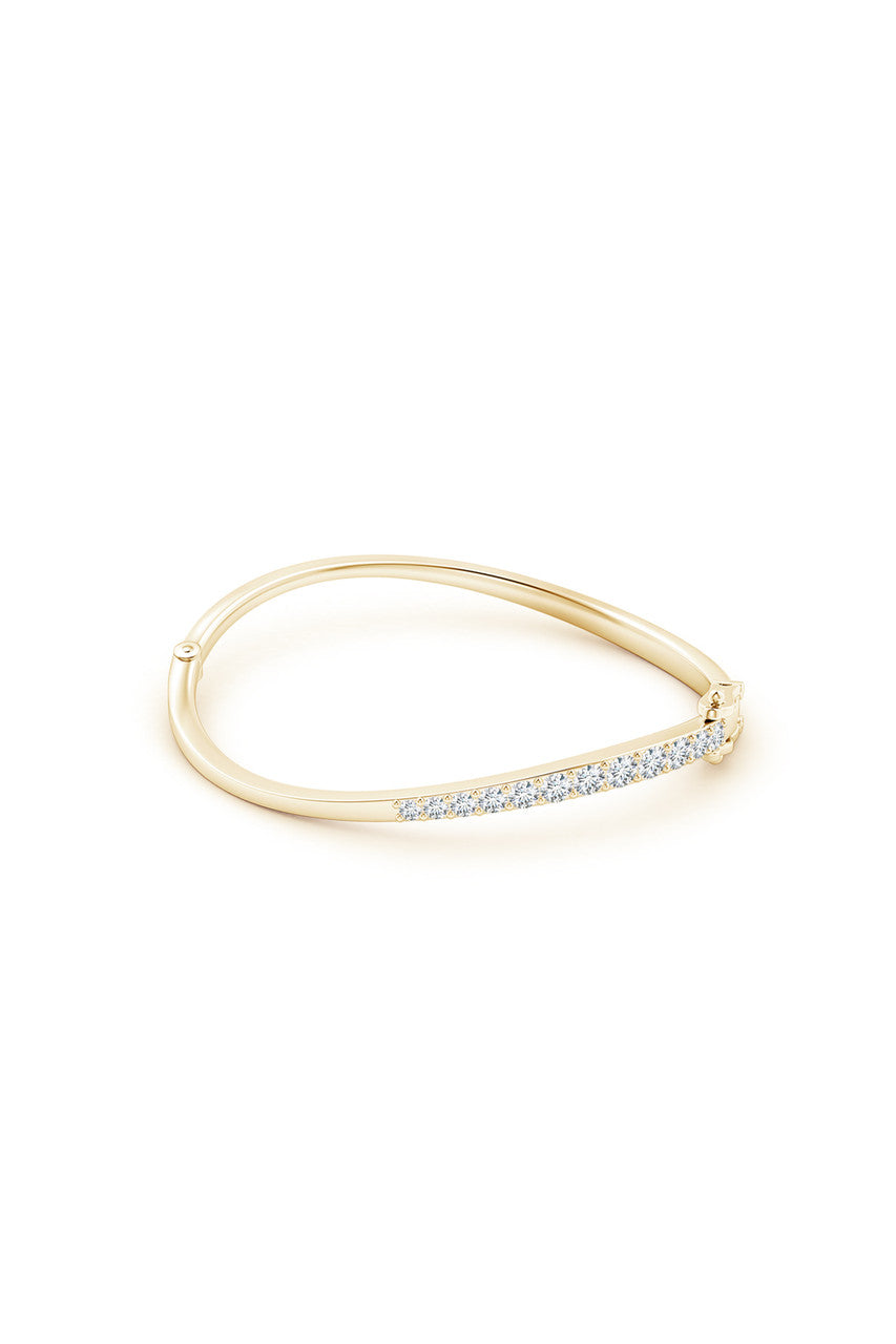 Natori Buy Shangri-La Brushstroke 14K Gold and Diamond Half Bracelet in 14K Yellow Gold Online