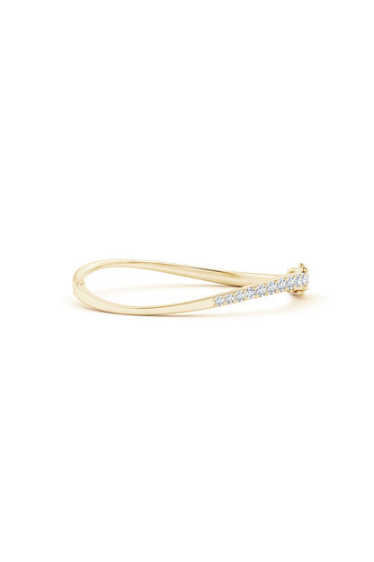 Natori Buy Shangri-La Brushstroke 14K Gold and Diamond Half Bracelet in 14K Yellow Gold Online