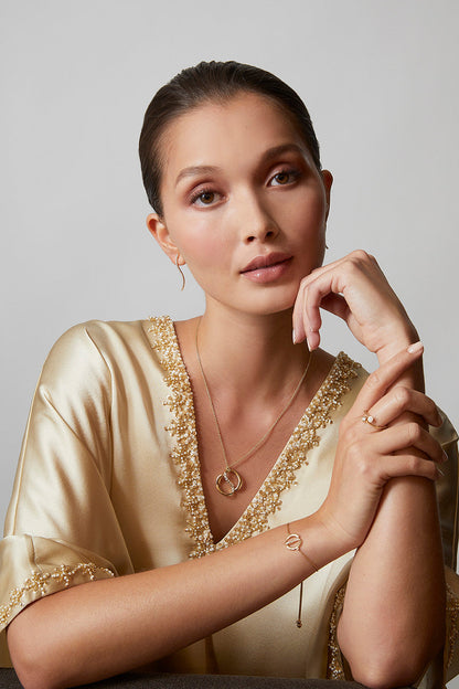Natori Buy Shangri-La Yin-Yang 14K Gold and Diamond Bolo Bracelet in 14K Yellow Gold Online