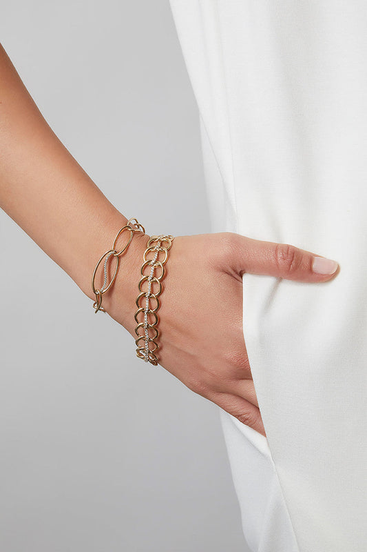 Natori Buy Shangri-La Elliptical Yin-Yang 14K Gold and Diamond Link Bracelet in 14K Yellow Gold Online