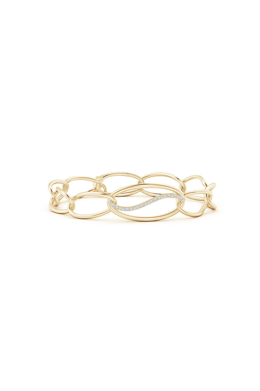 Natori Buy Shangri-La Elliptical Yin-Yang 14K Gold and Diamond Link Bracelet in 14K Yellow Gold Online
