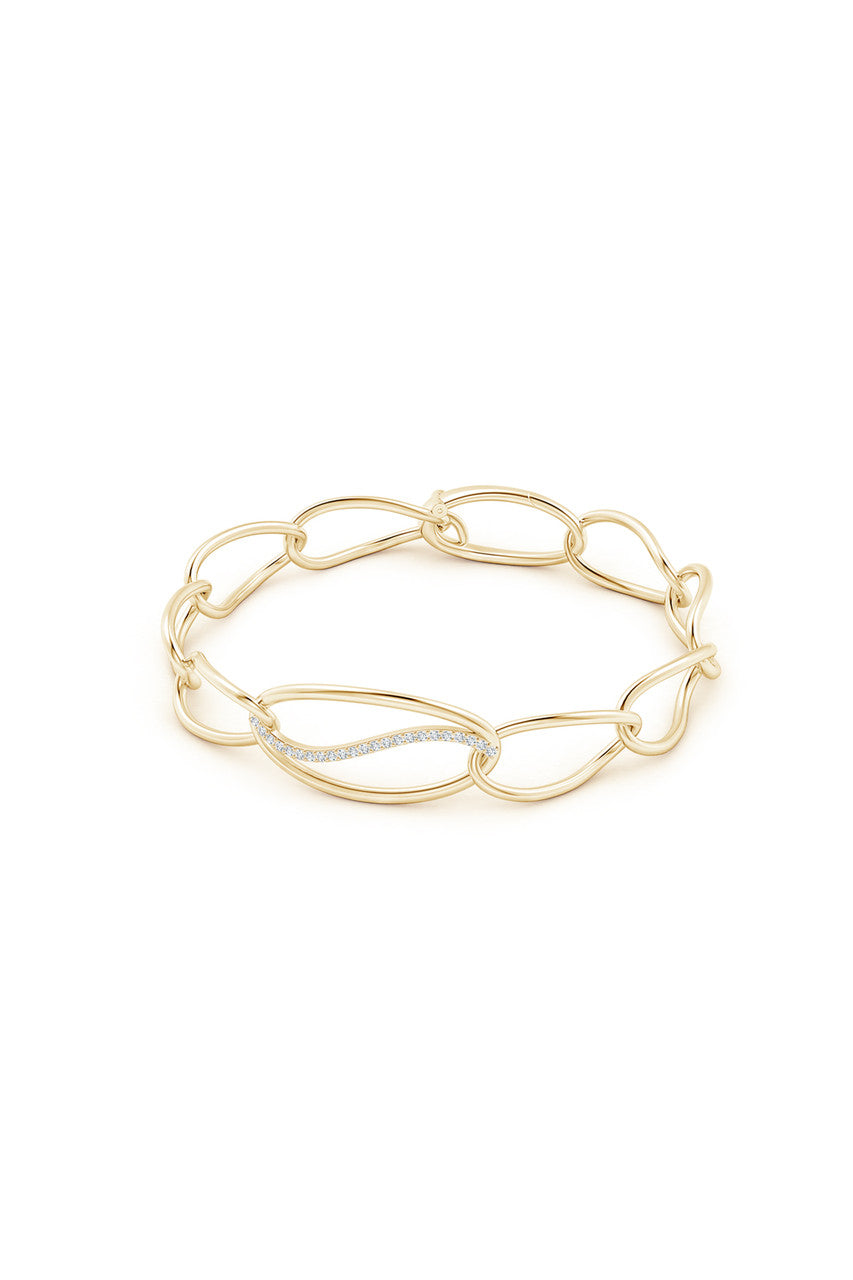Natori Buy Shangri-La Elliptical Yin-Yang 14K Gold and Diamond Link Bracelet in 14K Yellow Gold Online