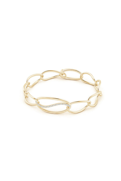 Natori Buy Shangri-La Elliptical Yin-Yang 14K Gold and Diamond Link Bracelet in 14K Yellow Gold Online