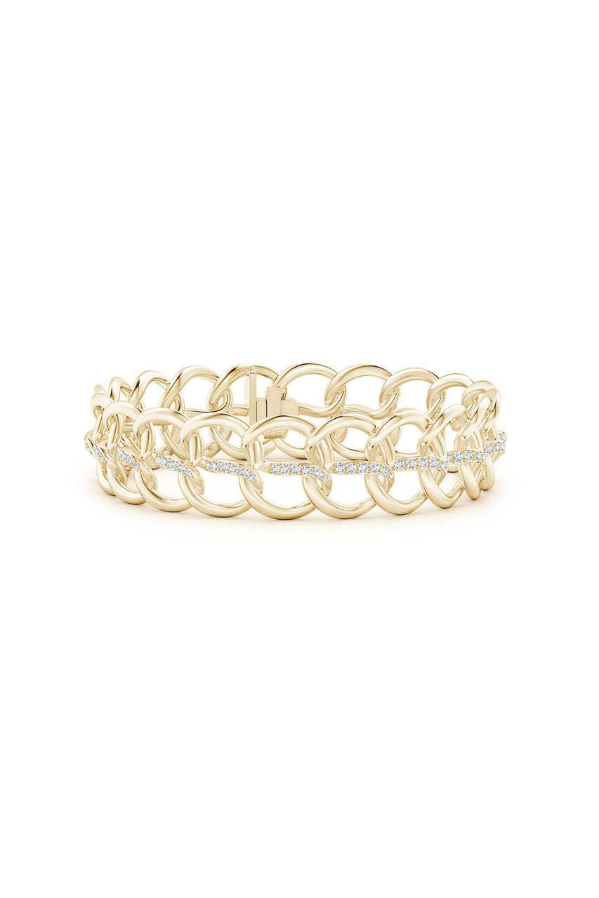 Natori Buy Shangri-La Yin-Yang 14K Gold and Diamond Link Bracelet in 14K Yellow Gold Online