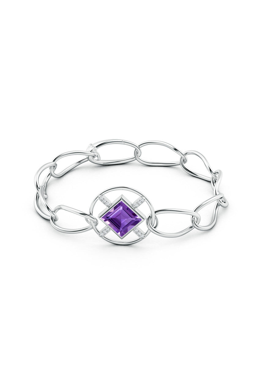 Natori Buy Infinity Concentric Circle 14K Gold and Amethyst Bracelet in 14K White Gold Online