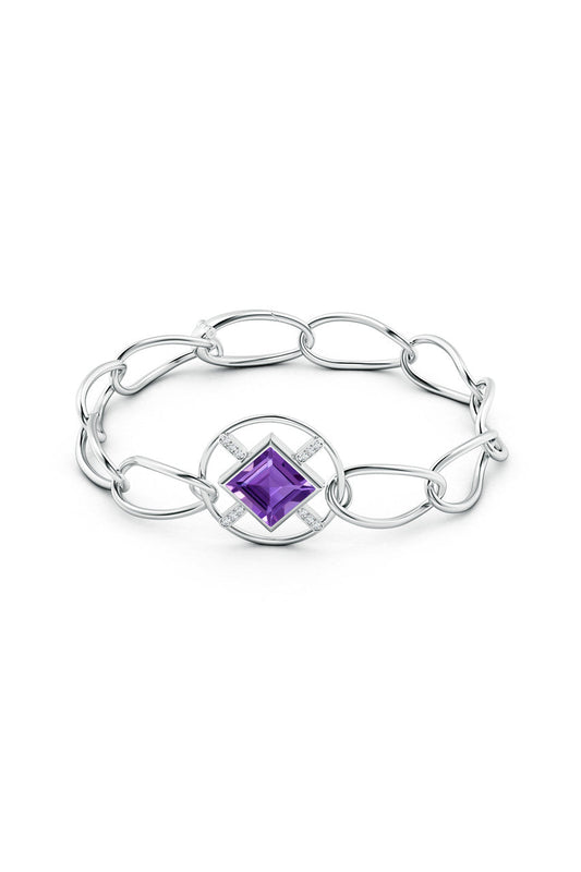 Natori Buy Infinity Concentric Circle 14K Gold and Amethyst Bracelet in 14K White Gold Online