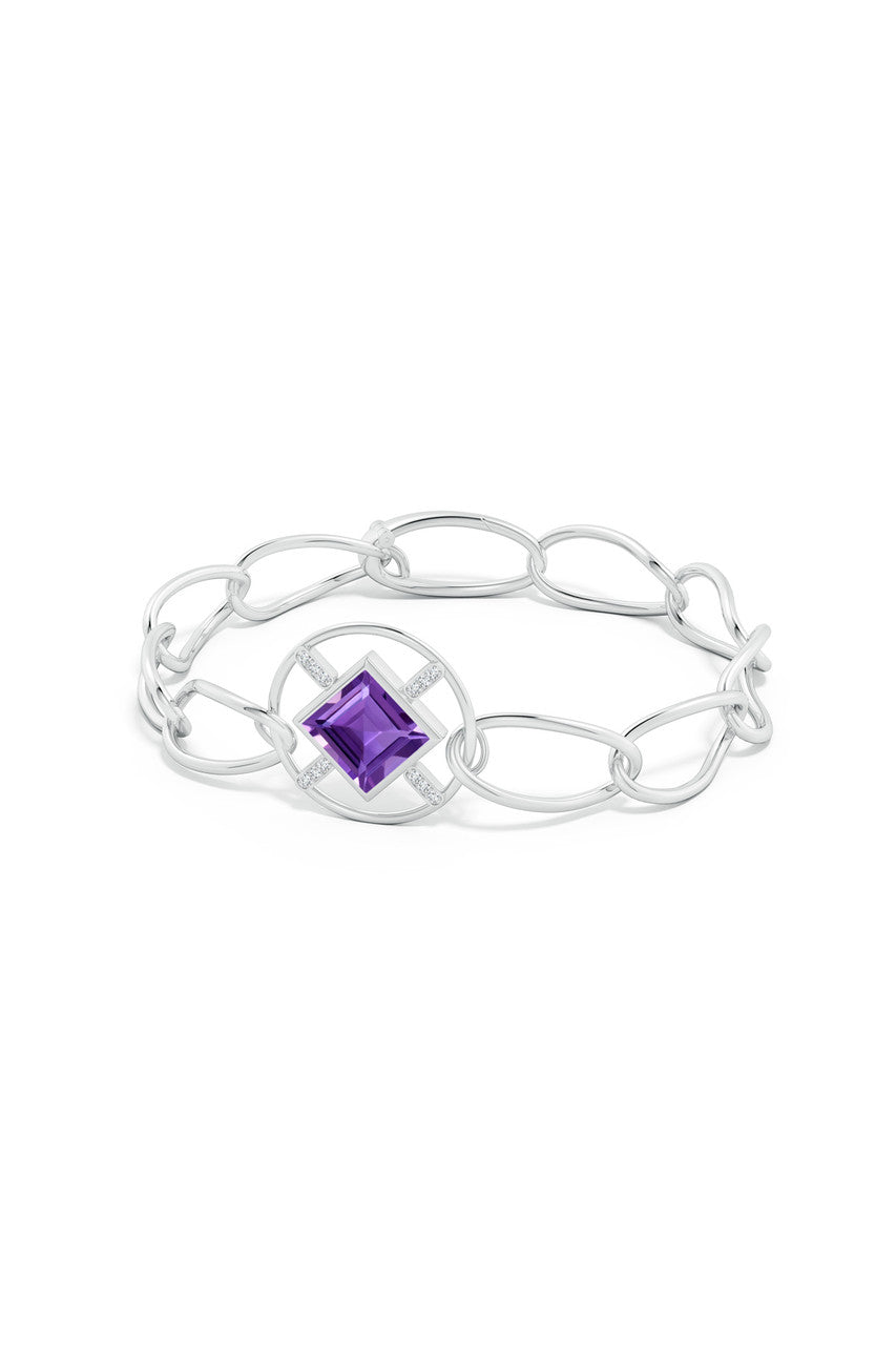 Natori Buy Infinity Concentric Circle 14K Gold and Amethyst Bracelet in 14K White Gold Online