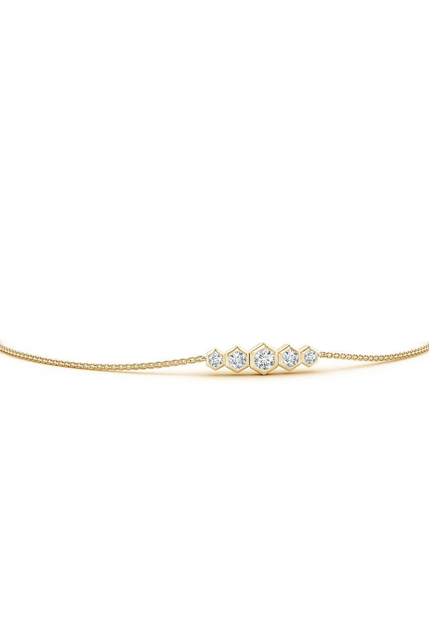 Natori Buy Indochine 14k Tapering Hexagon Diamond Bar Bracelet in 14K Yellow Gold Online