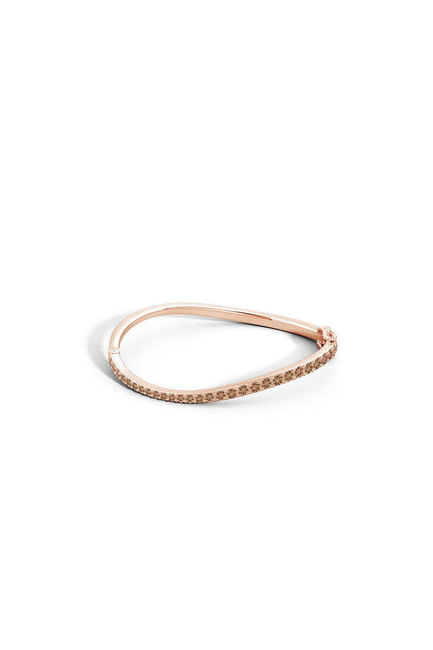 Natori Buy Shangri-La Brushstroke 14K Gold and Coffee Diamond Full Bracelet in 14K Rose Gold Online