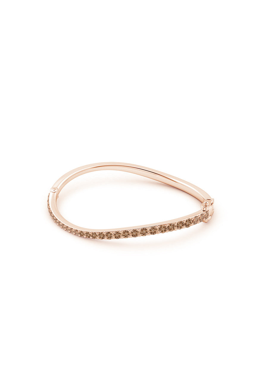 Natori Buy Shangri-La Brushstroke 14K Gold and Coffee Diamond Full Bracelet in 14K Rose Gold Online