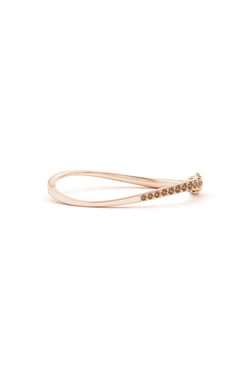 Natori Buy Shangri-La Brushstroke 14K Gold and Coffee Diamond Half Bracelet in 14K Rose Gold Online