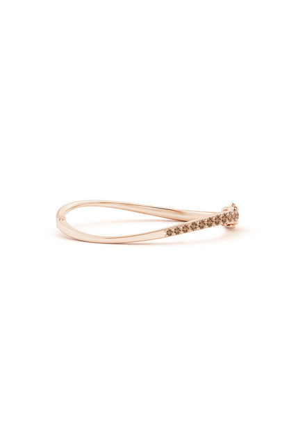 Natori Buy Shangri-La Brushstroke 14K Gold and Coffee Diamond Half Bracelet in 14K Rose Gold Online