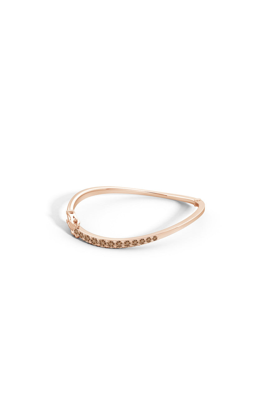 Natori Buy Shangri-La Brushstroke 14K Gold and Coffee Diamond Half Bracelet in 14K Rose Gold Online