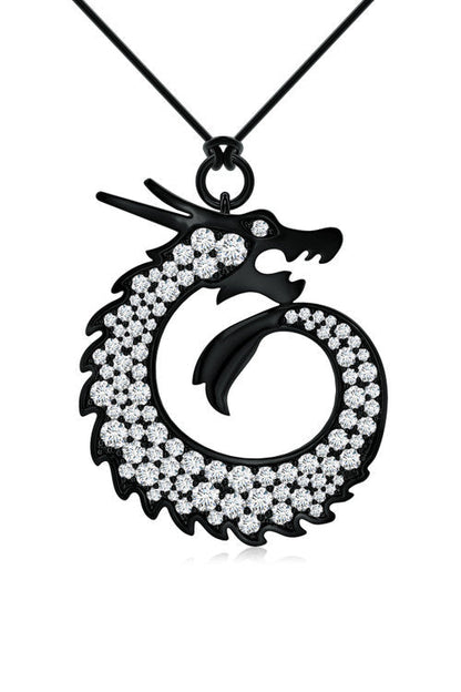 Natori Buy Dragon Lab-Grown Diamond Silver Pendant Necklace in Midnight Silver Online