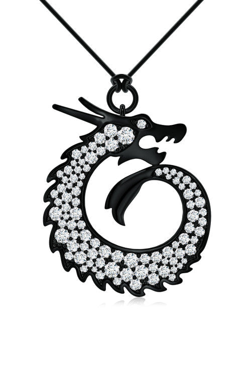 Natori Buy Dragon Lab-Grown Diamond Silver Pendant Necklace in Midnight Silver Online
