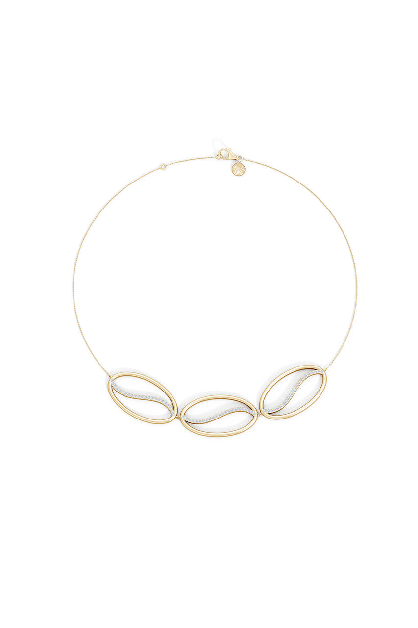 Natori Buy Shangri-La Elliptical Yin-Yang 14K Gold and Diamond Trio Necklace in 14K Yellow Gold Online